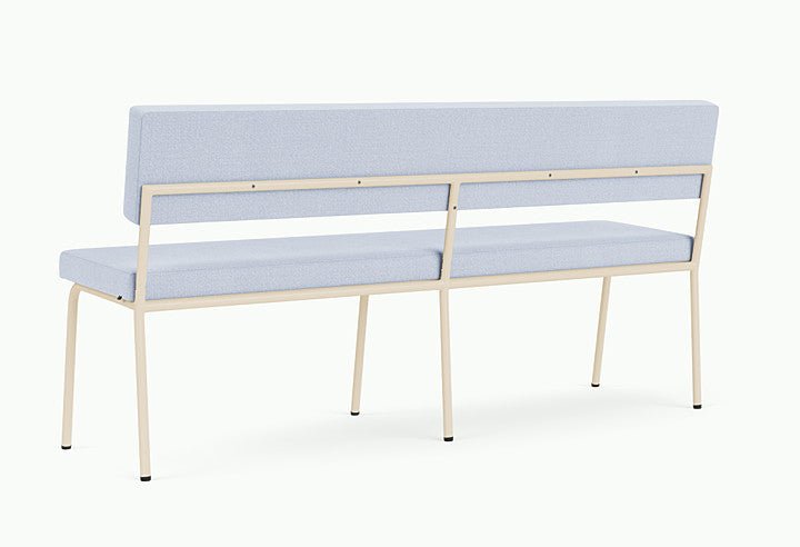 Banc avec dossier 2 places en acier beige et tissu bleu glacé Monday - Fest Amsterdam - The Cool Republic