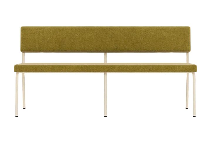 Banc avec dossier 2 places en acier beige et tissu vert pistache Monday - Fest Amsterdam - The Cool Republic