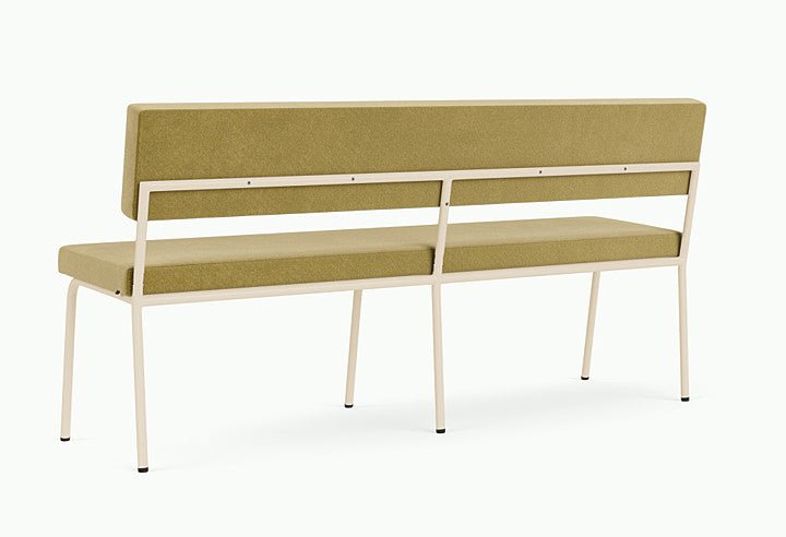 Banc avec dossier 2 places en acier beige et tissu vert pistache Monday - Fest Amsterdam - The Cool Republic