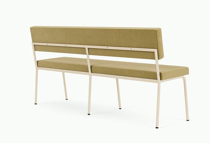 Banc avec dossier 2 places en acier beige et tissu vert pistache Monday - Fest Amsterdam - The Cool Republic