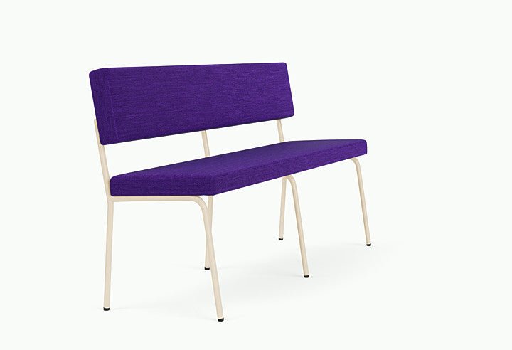 Banc avec dossier 2 places en acier beige et tissu violet Monday - Fest Amsterdam - The Cool Republic