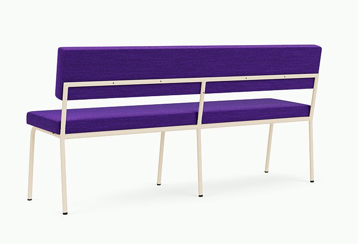 Banc avec dossier 2 places en acier beige et tissu violet Monday - Fest Amsterdam - The Cool Republic