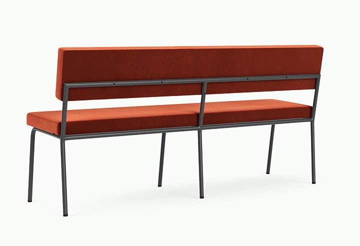 Banc avec dossier 2 places en acier noir et tissu rouge Monday - Fest Amsterdam - The Cool Republic