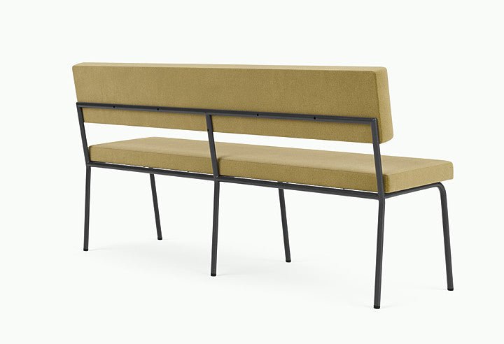 Banc avec dossier 2 places en acier noir et tissu vert pistache Monday - Fest Amsterdam - The Cool Republic