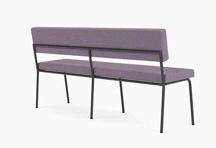 Banc avec dossier 2 places en acier noir et tissu violet Monday - Fest Amsterdam - The Cool Republic