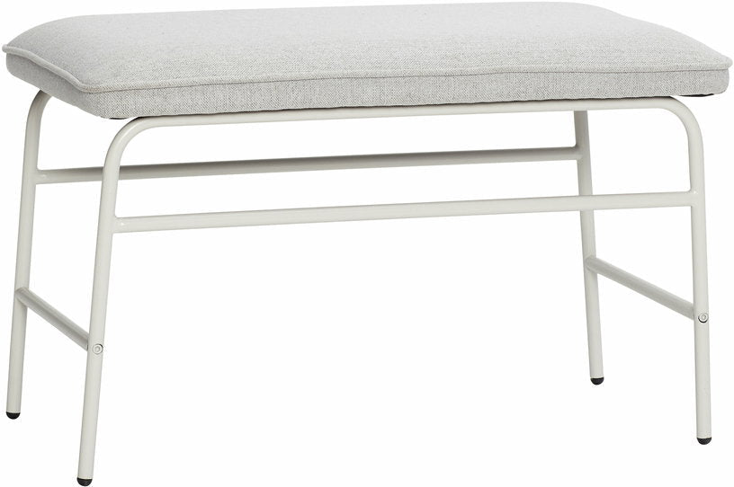 Banc avec pieds en acier couleur gris Mist - Hübsch - The Cool Republic