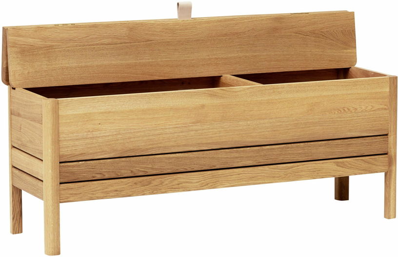 Banc avec rangement en chêne huilé blanc 111 cm A Line - Form & Refine - The Cool Republic