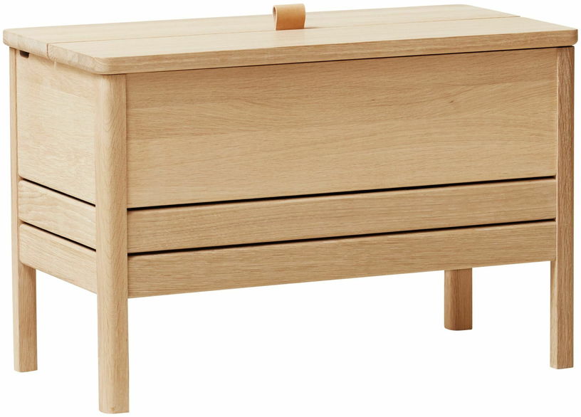 Banc avec rangement en chêne huilé blanc 68 cm A Line - Form & Refine - The Cool Republic