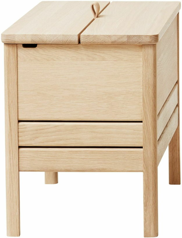 Banc avec rangement en chêne huilé blanc 68 cm A Line - Form & Refine - The Cool Republic