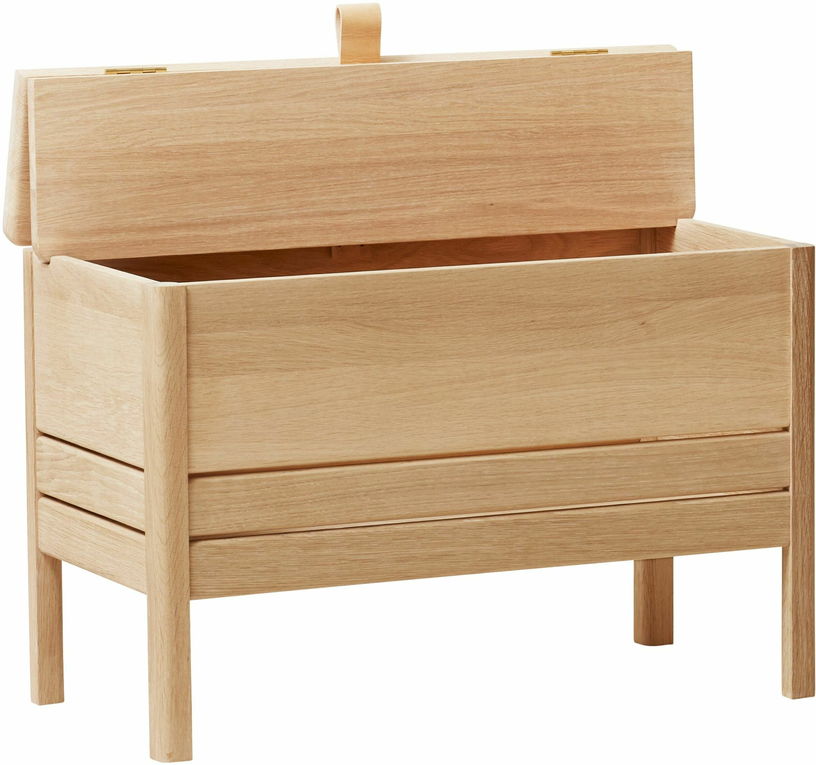 Banc avec rangement en chêne huilé blanc 68 cm A Line - Form & Refine - The Cool Republic