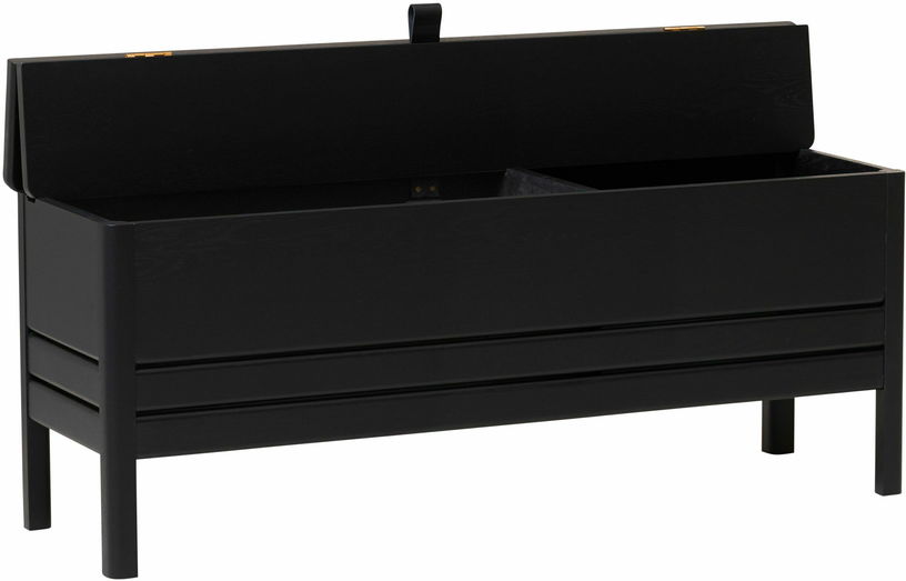 Banc avec rangement en chêne teinté noir 111 cm A Line - Form & Refine - The Cool Republic
