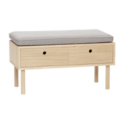 Banc avec son coussin en chêne naturel - Hübsch - The Cool Republic