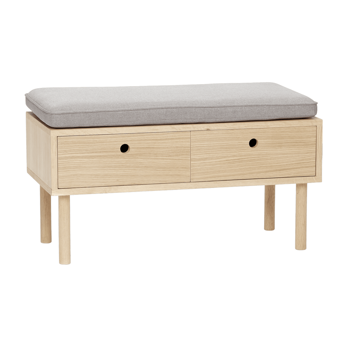 Banc avec son coussin en chêne naturel - Hübsch - The Cool Republic