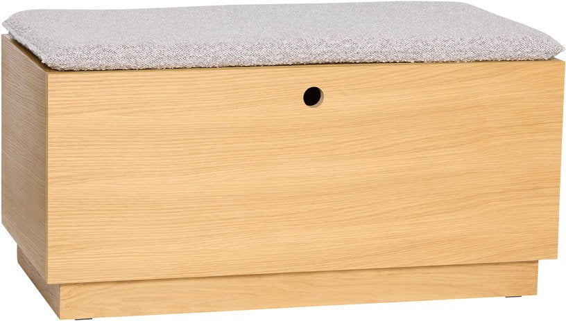 Banc avec tiroir en bois de chêne naturel 90x47x45cm Alcove - Hübsch - The Cool Republic