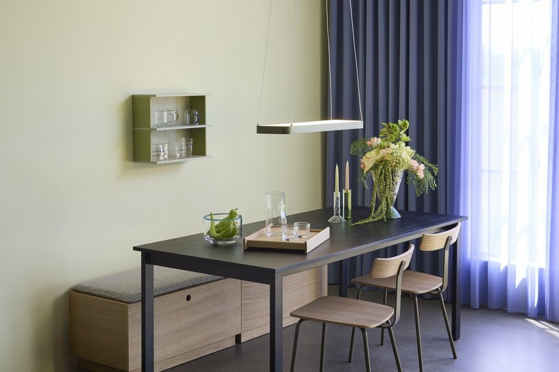 Banc avec tiroir en bois de chêne naturel 90x47x45cm Alcove - Hübsch - The Cool Republic