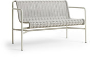 Panchina da esterno in corda e acciaio grigio 128x70x80cm Palissade - Hay