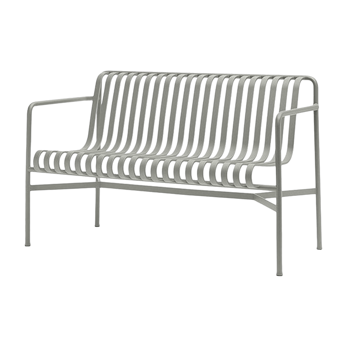 Banc de jardin avec accoudoirs en métal gris Palissade - HAY - The Cool Republic
