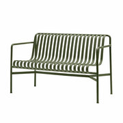 Banc de jardin avec accoudoirs en métal olive Palissade - HAY - The Cool Republic