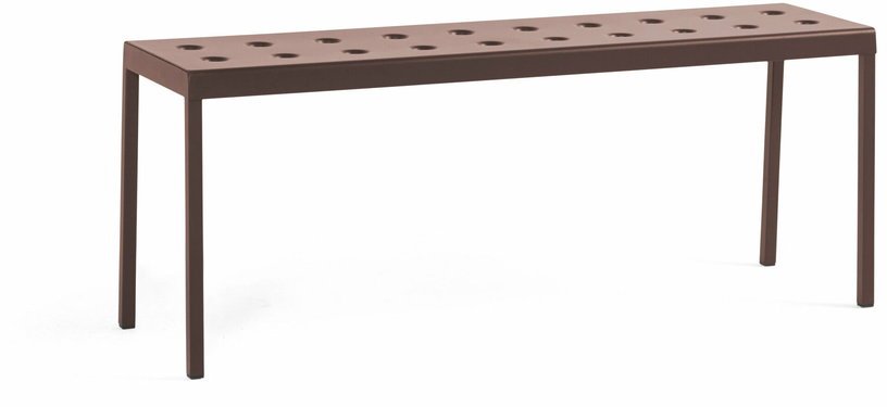 Banc de jardin en acier rouge 119 cm Balcony - HAY - The Cool Republic