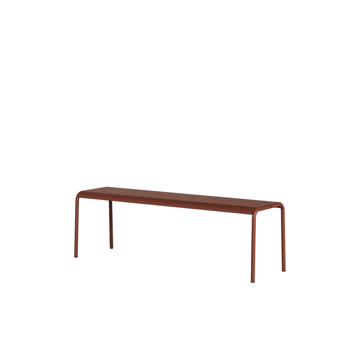 Banc de jardin en acier thermolaqué inoxydable rouge brique 140x42x45cm Panorama - TIPTOE - The Cool Republic
