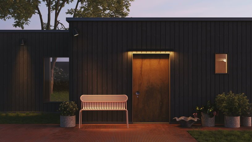 Banc de jardin en aluminium bleu Week - End - Petite Friture - The Cool Republic