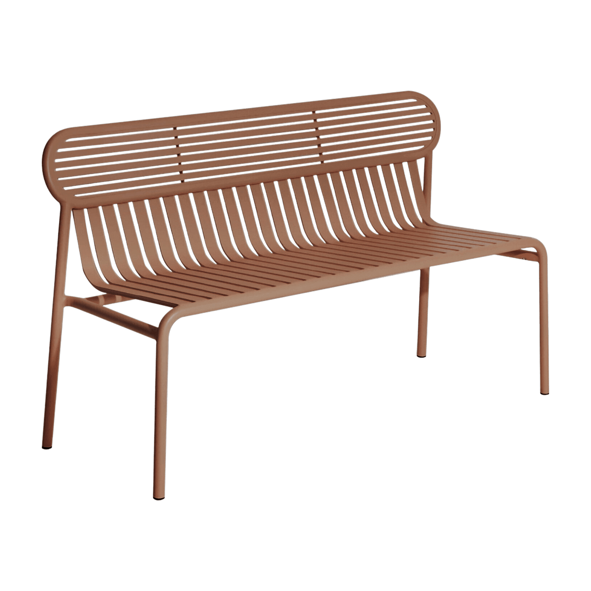 Terracotta aluminum garden bench Week-End - Petite Friture - The Cool Republic