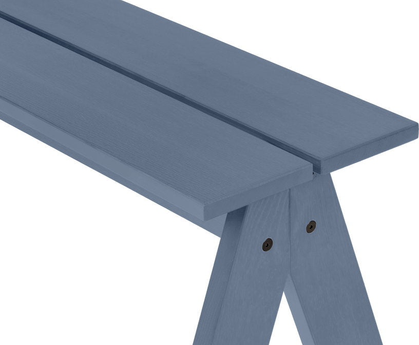 Banc de jardin en bois de pin massif bleu givré 120x40x44cm Navo - noo.ma - The Cool Republic