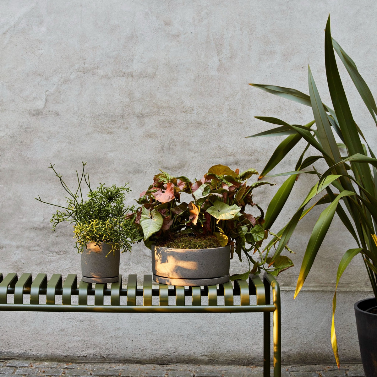 Banc de jardin en métal olive Palissade - HAY - The Cool Republic
