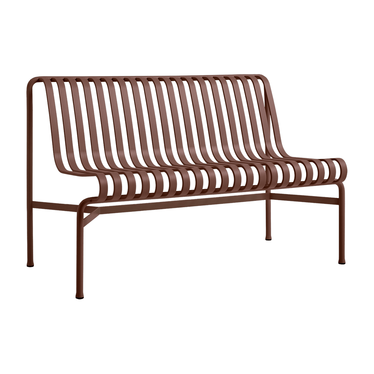 Banc de jardin sans accoudoir en métal rouge Palissade - HAY - The Cool Republic