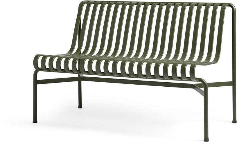 Banc de jardin sans accoudoirs en métal olive Palissade - HAY - The Cool Republic