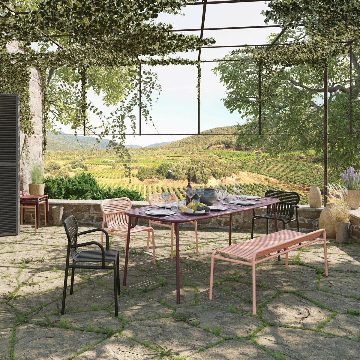 Banc de jardin sans dossier blanc 156 x 48 cm Week-end - The Cool Republic