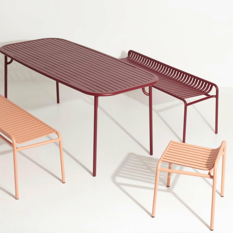 Banc de jardin sans dossier bleu 156 x 48 cm Week - end - The Cool Republic