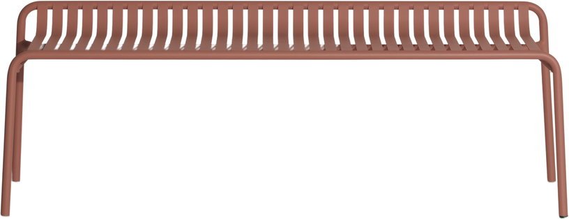 Banc de jardin sans dossier en aluminium terracotta Week - end - The Cool Republic