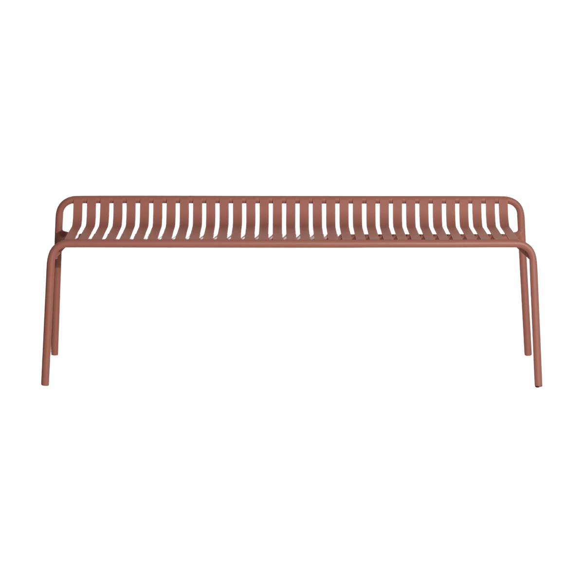 Aluminium backless garden bench terracotta Week-end - The Cool Republic