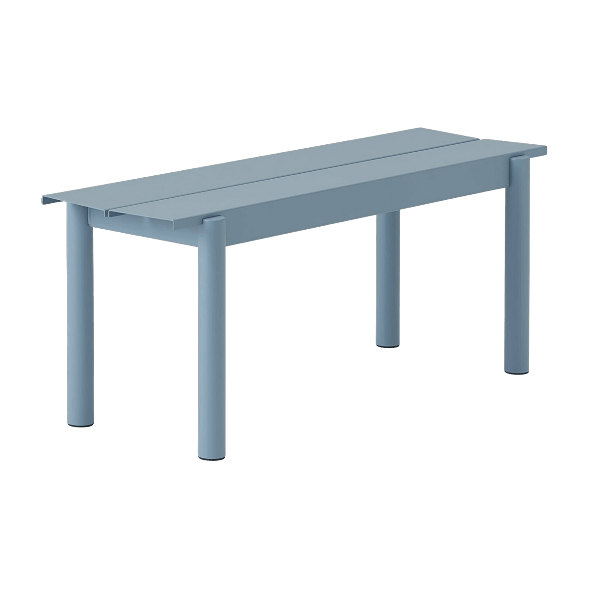 Banc d'extérieur en acier bleu ciel 110 x 34 cm Linear - Muuto - The Cool Republic