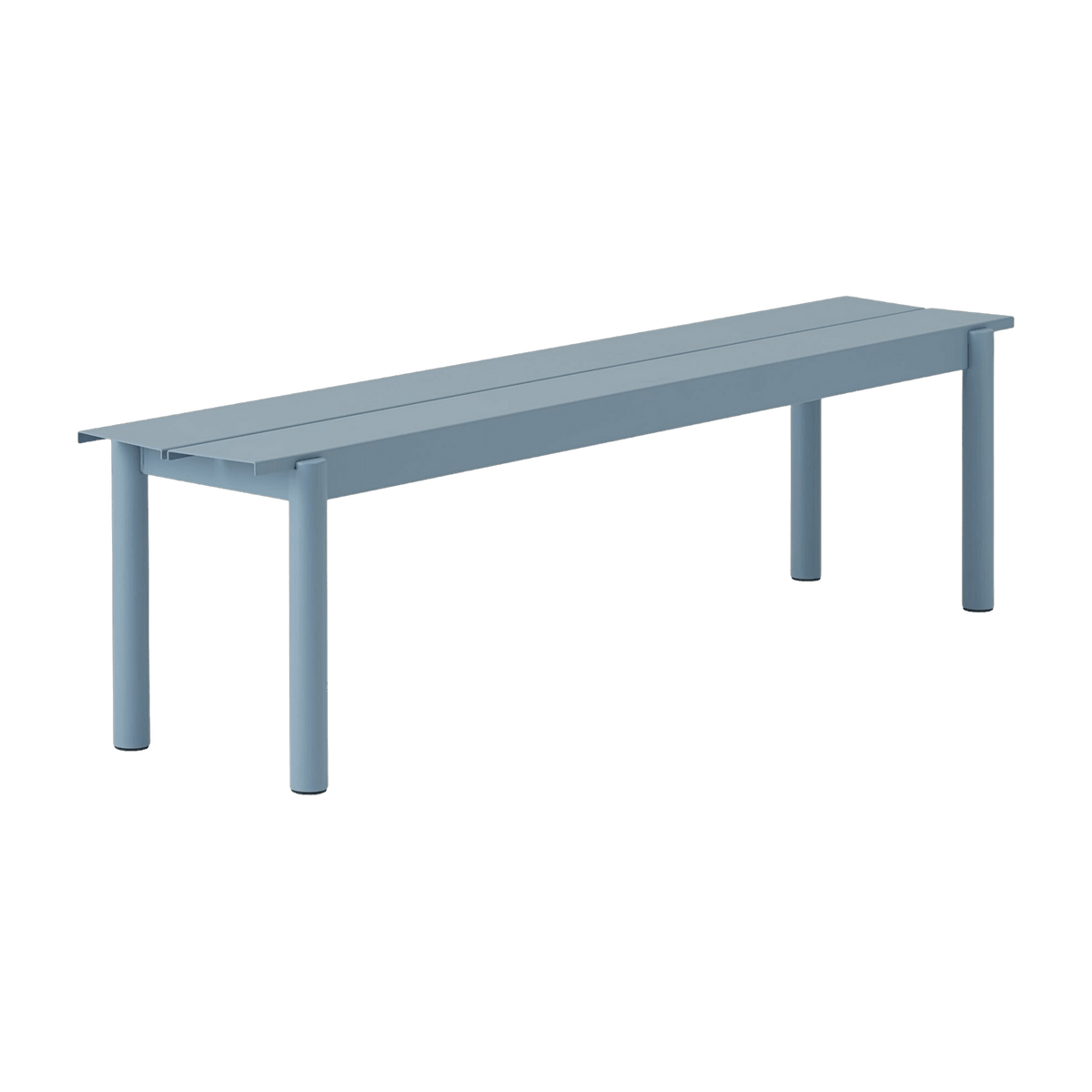Banc d'extérieur en acier bleu ciel 170 x 34 cm Linear - Muuto - The Cool Republic