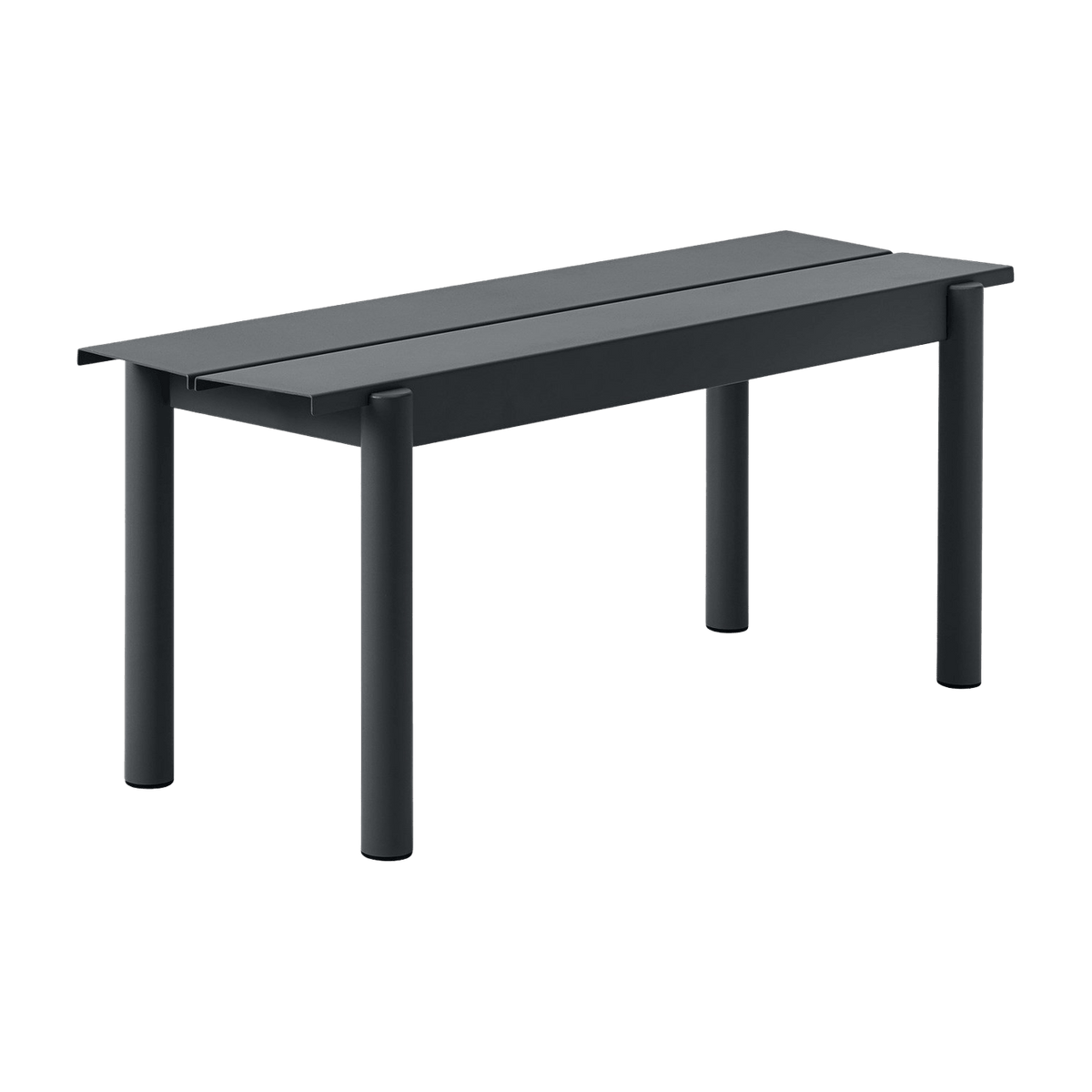 Banc d'extérieur en acier noir 110 x 34 cm Linear - Muuto - The Cool Republic