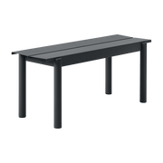 Banc d'extérieur en acier noir 110 x 34 cm Linear - Muuto - The Cool Republic