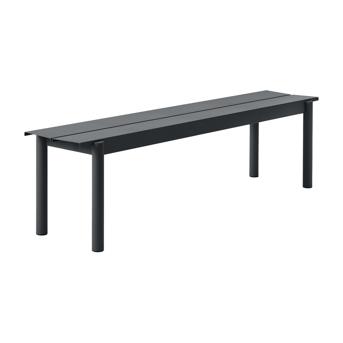 Banc d'extérieur en acier noir 170 x 34 cm Linear - Muuto - The Cool Republic