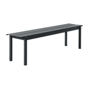 Banc d'extérieur en acier noir 170 x 34 cm Linear - Muuto - The Cool Republic