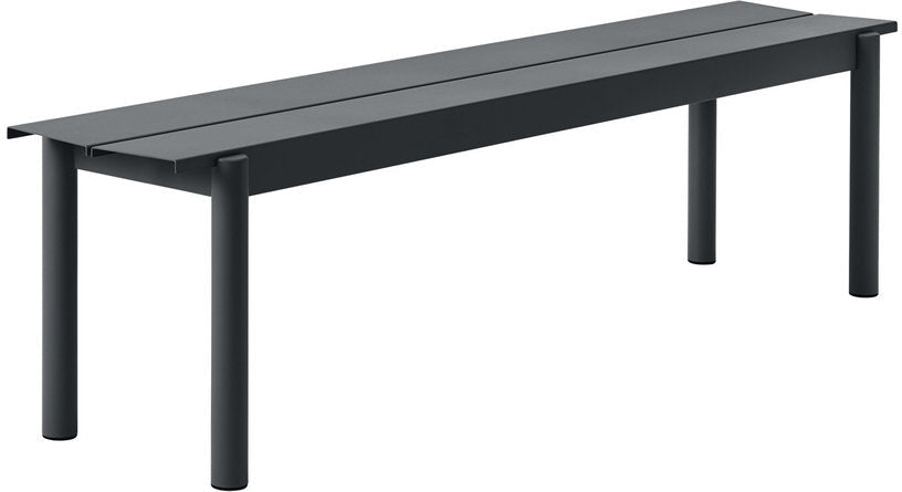 Banc d'extérieur en acier noir 170 x 34 cm Linear - Muuto - The Cool Republic