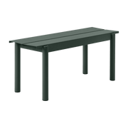 Banc d'extérieur en acier vert foncé 110 x 34 cm Linear - Muuto - The Cool Republic