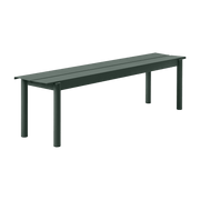 Banc d'extérieur en acier vert foncé 170 x 34 cm Linear - Muuto - The Cool Republic
