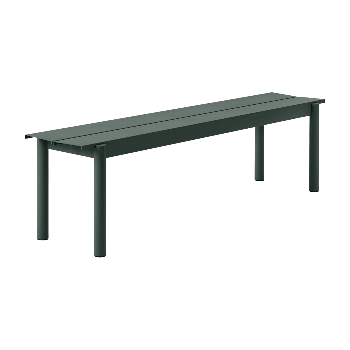 Banc d'extérieur en acier vert foncé 170 x 34 cm Linear - Muuto - The Cool Republic