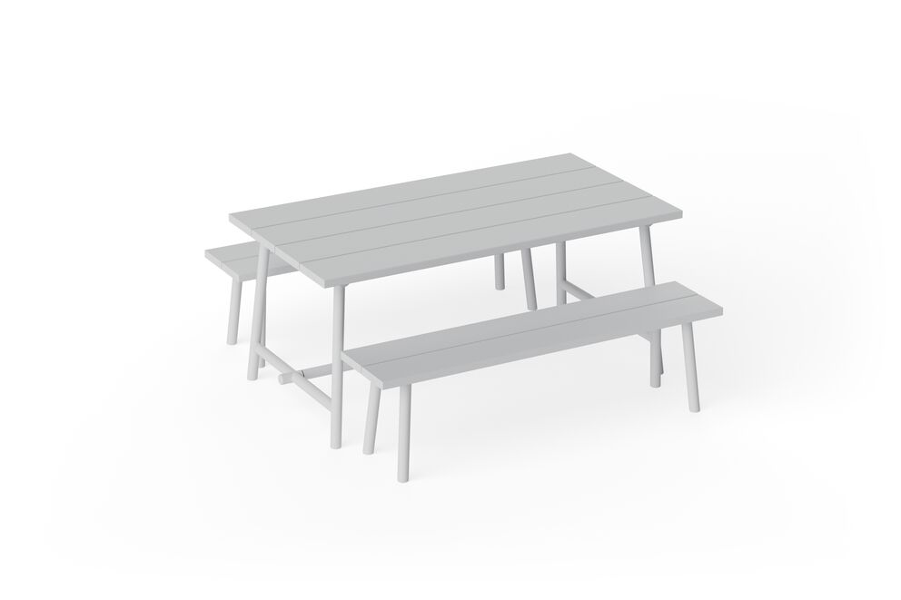 Banc d'extérieur en aluminium gris clair 160x40x46,5cm Fred's - Fatboy - The Cool Republic