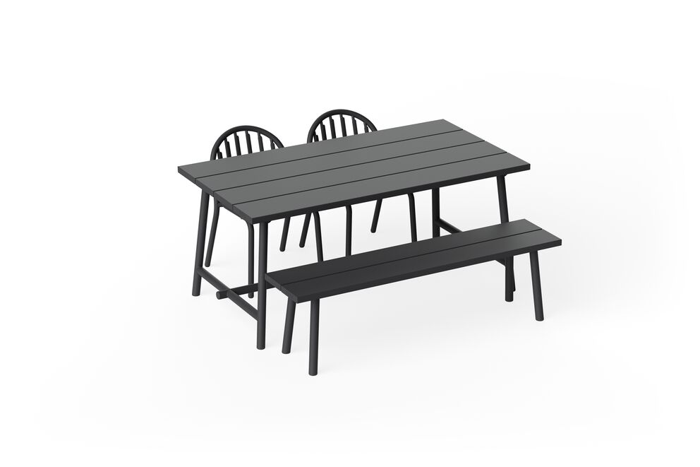 Banc d'extérieur en aluminium noir 160x40x46,5cm Fred's - Fatboy - The Cool Republic