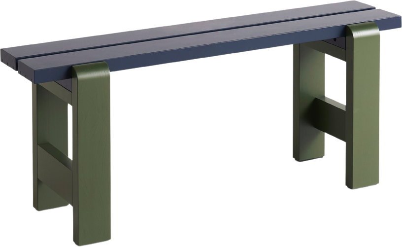Banc duo en pin laqué bleu métal et olive 111 x 23 x 45 cm Weekday - Hay - The Cool Republic