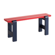 Banc duo en pin laqué vin rouge et bleu métal 111 x 23 x 45 cm Weekday - Hay - The Cool Republic