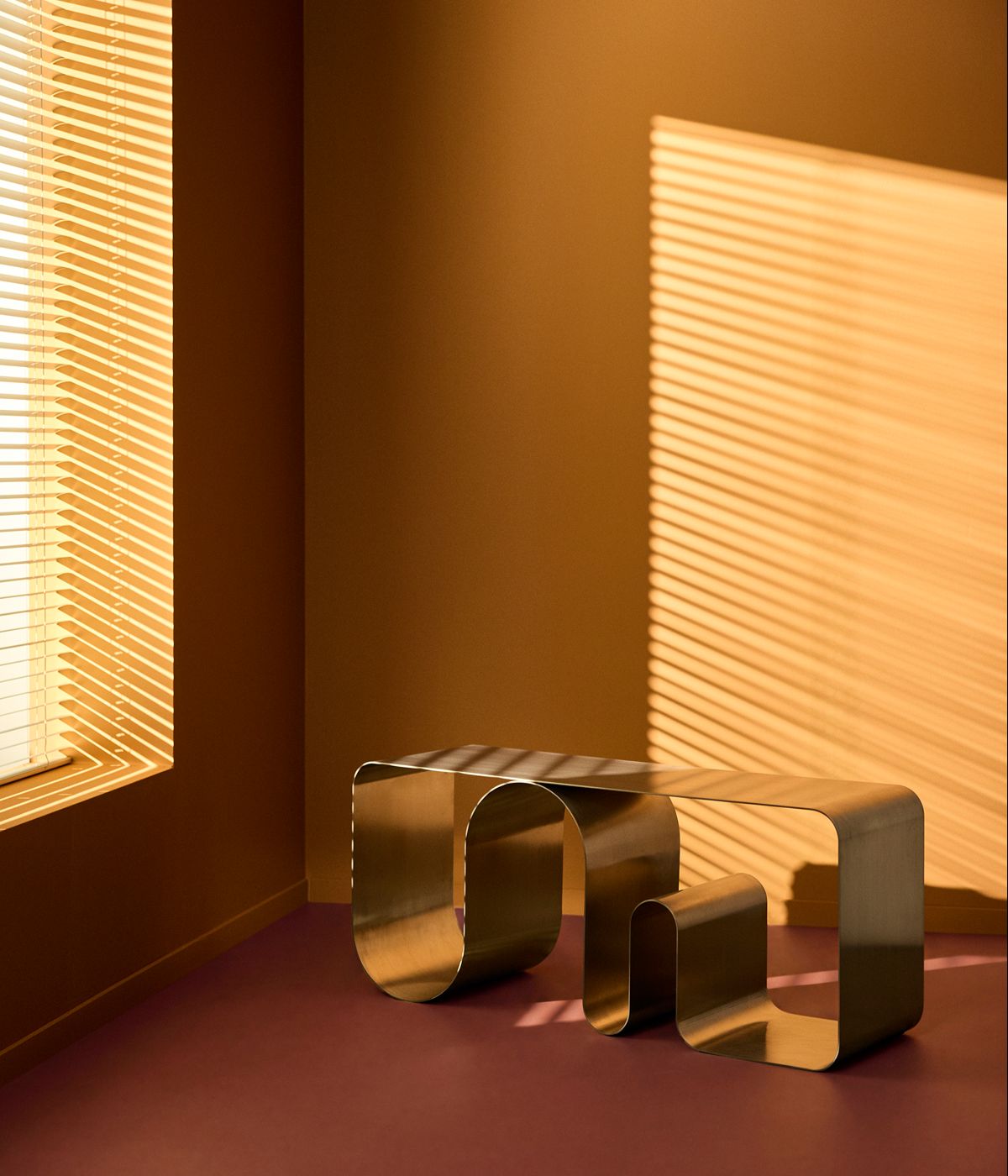 Banc en acier chrome plein 100x32x43,2cm Curva - AYTM - The Cool Republic