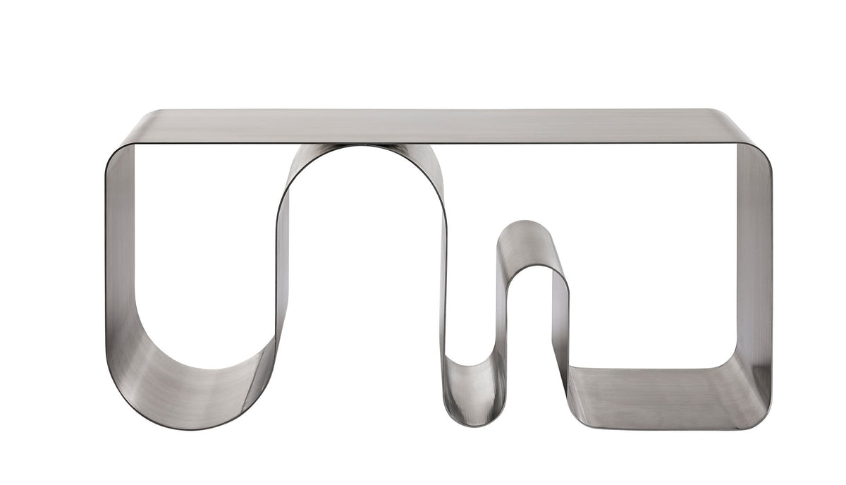 Banc en acier chrome plein 100x32x43,2cm Curva - AYTM - The Cool Republic